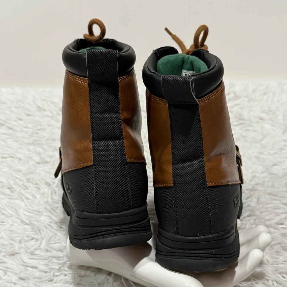 Polo Ralph Lauren Men's Brown and Black Rain Boots Size 7
